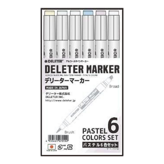 デリーターマーカー　パステル　６色セット